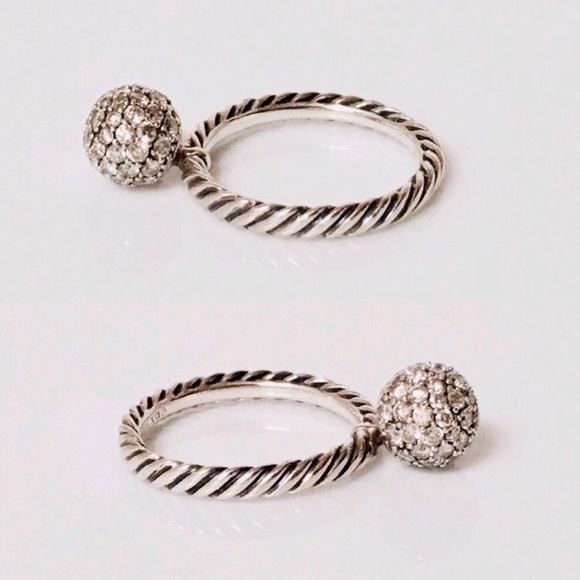 David Yurman 8mm Pave Diamond Elements Stack Ring - Picture 3 of 8